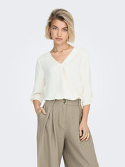 JDY Divya 3/4 Top - Cloud Dancer