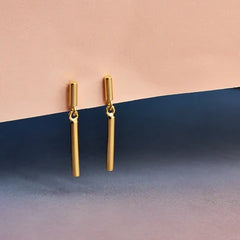 Vurchoo Gold Bar Drop Studs - Ireland