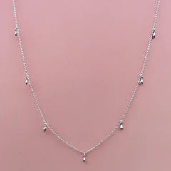 Vurchoo Silver Rice Layering Necklace- Cambodia