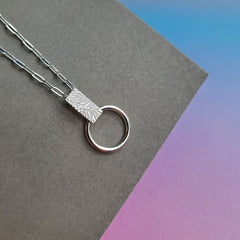 Vurchoo Silver Contrasting Chunky Pendant Necklace- Bangladesh