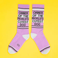 Gumball Poodle Crew Gym Socks - Owner Of The World’s Cutest Dog