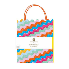 Talking Tables Wavy Multicoloured Gift Bags 8 Pack
