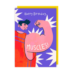 Sunshine Llama Muscles Birthday Card