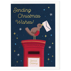 Stormy Knight Christmas Post Gold Foil Christmas Card