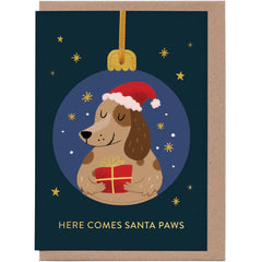 Stormy Knight Santa Paws Dog Bauble Christmas Card