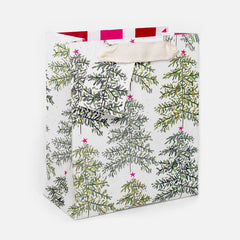 Caroline Gardner Painted Tree Medium Christmas Gift Bag