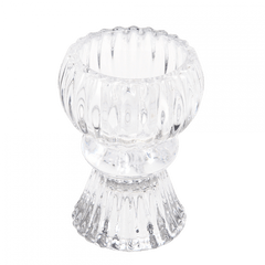 Rex London Double Ended Clear Glass Candle Holder