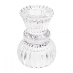 Rex London Double Ended Clear Glass Candle Holder
