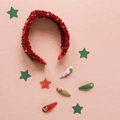 Rockahula Sequin Velvet Headband - Red