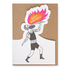 Archivist Greetings Card - Happy Birthday Fire Breather