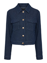 Pieces Miranda Short Shacket - Dark Blue Denim