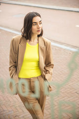 Fransa Hizamond Top - Yellow Plum