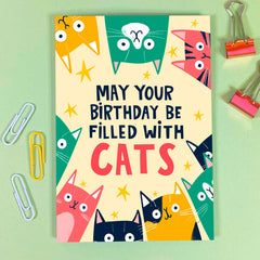 Lucy Maggie Designs May Your Birthday Be Filled With Cats Card