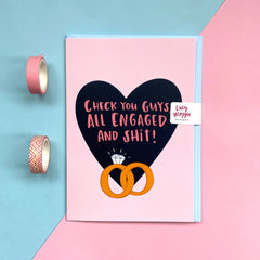Lucy Maggie Designs Look At You Guys Engagement Card