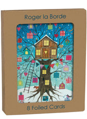 Roger La Borde 8 Foiled Petite Cards - Tree House