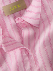 JJXX Almira Linen Blend Shirt - Pink Lady/ Fiji Flowe