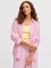 JJXX Almira Linen Blend Shirt - Pink Lady/ Fiji Flowe