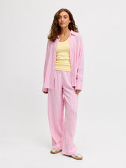 JJXX Almira Linen Blend Shirt - Pink Lady/ Fiji Flowe