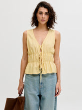 JJXX Almira Linen Blend Tie Top - Sunlight