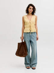 JJXX Almira Linen Blend Tie Top - Sunlight