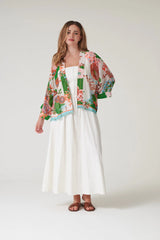 One Hundred Kitsch Bouquet Green Kimono
