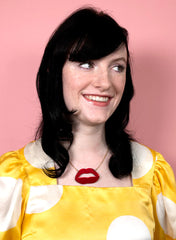 Tatty Devine - Lipstick Kiss Necklace Mirror Red