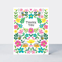 Rachel Ellen Pack of 10 Notecards - Thank You/Floral Pattern