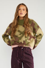 Numph Camu Pullover - Calla Green