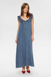 Numph Nuelida Dress - Snow Washed Denim
