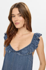 Numph Nuelida Dress - Snow Washed Denim