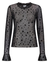 Numph Evita Mesh Blouse - Caviar