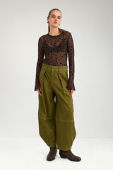 Numph Evita Mesh Blouse - Chocolate Plum