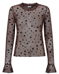 Numph Evita Mesh Blouse - Chocolate Plum