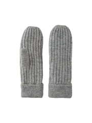 Pieces Jeslin Wool Mittens - Light Grey Melange