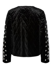 Pieces Alisson Velvet Quilt Jacket - Black