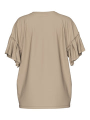 Pieces Skylar Pleated Tee - Silver Mink