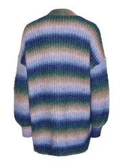 Pieces Sillo Rainbow Knit Cardigan - Silver Mink