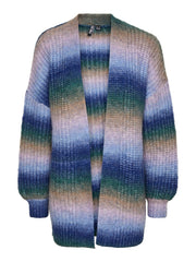 Pieces Sillo Rainbow Knit Cardigan - Silver Mink