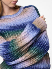 Pieces Sillo Rainbow Knit Jumper - Silver Mink