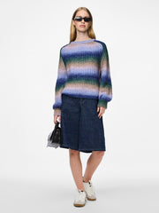 Pieces Sillo Rainbow Knit Jumper - Silver Mink