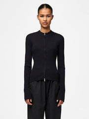Pieces Crista Zip Cardigan- Black