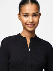 Pieces Crista Zip Cardigan- Black