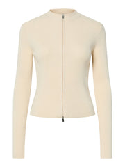 Pieces Crista Zip Knit Cardigan - Birch