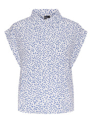 Piece Sui Sleeveless Top - Cloud Dancer/Bluing Top