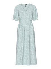 Pieces Tala Midi Dress - Cloud Blue/ Flower
