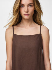 Pieces Pia Strap Short Dress - Coffee Quartz
