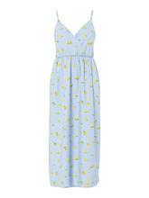 Pieces Emma Organic Cotton Maxi Dress - Cashmere Blue/ Lemon