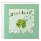 James Ellis Good Luck Clover Paper Shakies Card