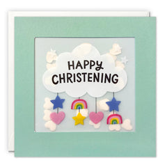 Cloud Mobile Christening Card with Paper Confetti - Paper Shakies by James Ellis