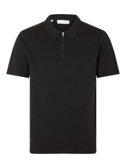 Selected Homme Florence Knit Zip Black Polo
